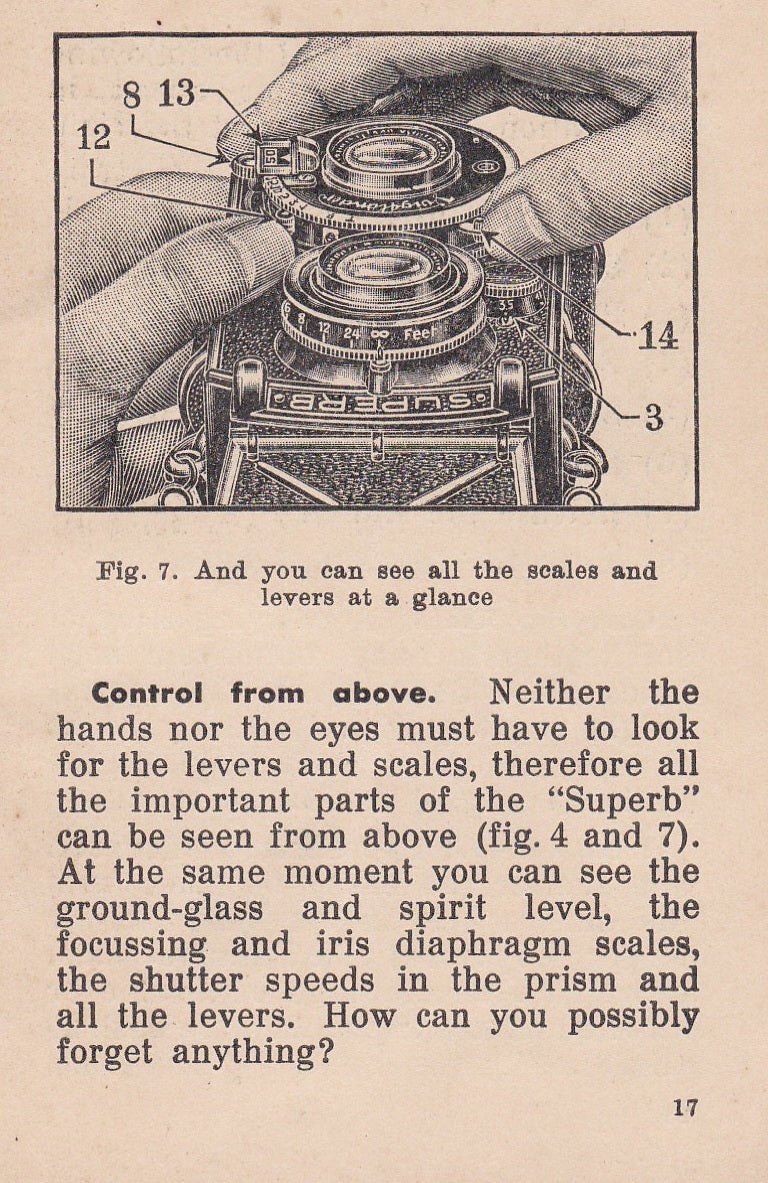 Voigtlander Superb Instruction book (original).