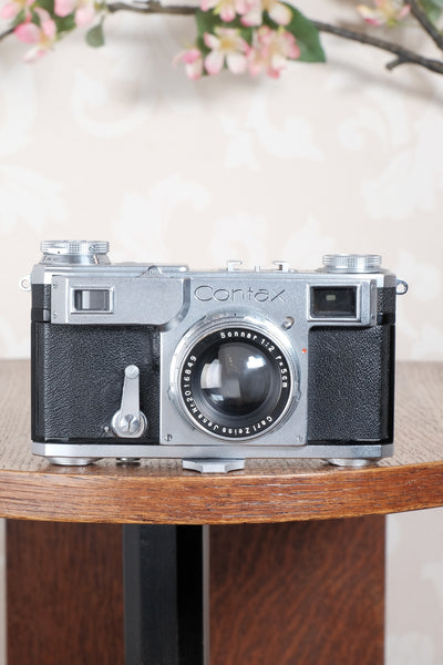 Near Mint! 1937 Zeiss Ikon Contax II Body with 50mm Zeiss Sonnar lens & Original case,  CLA'd, Freshly Serviced!