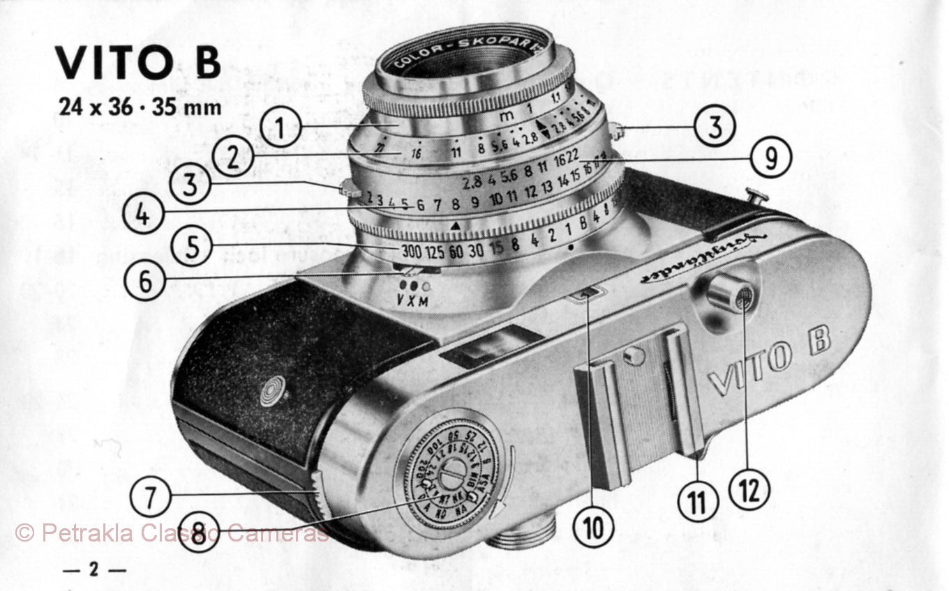 Voigtlander Vito B 35mm Instruction book (original).