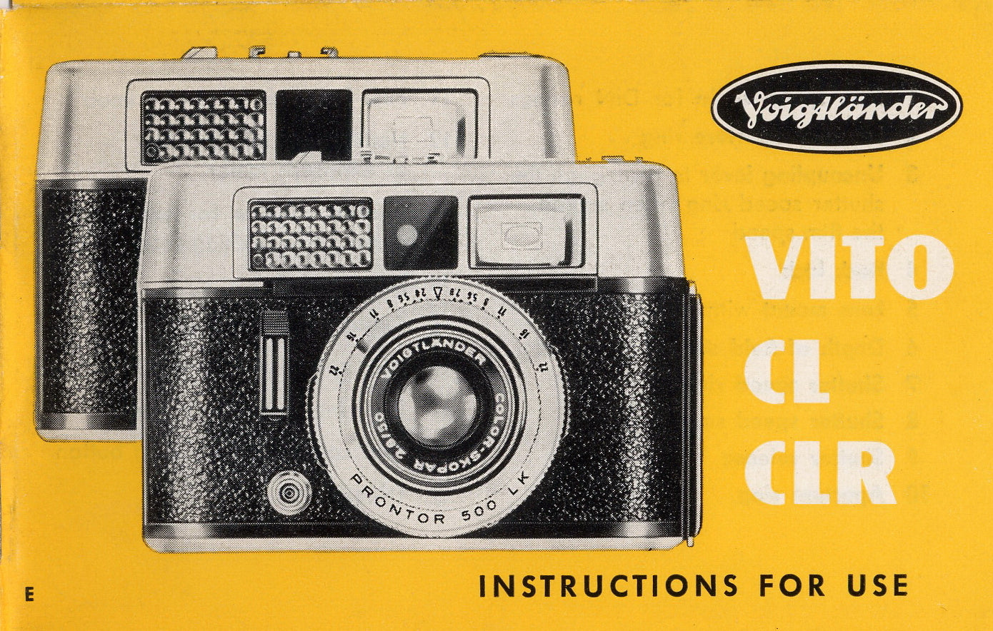 Voigtlander Vito CL CLR, Instructions for use. (original).