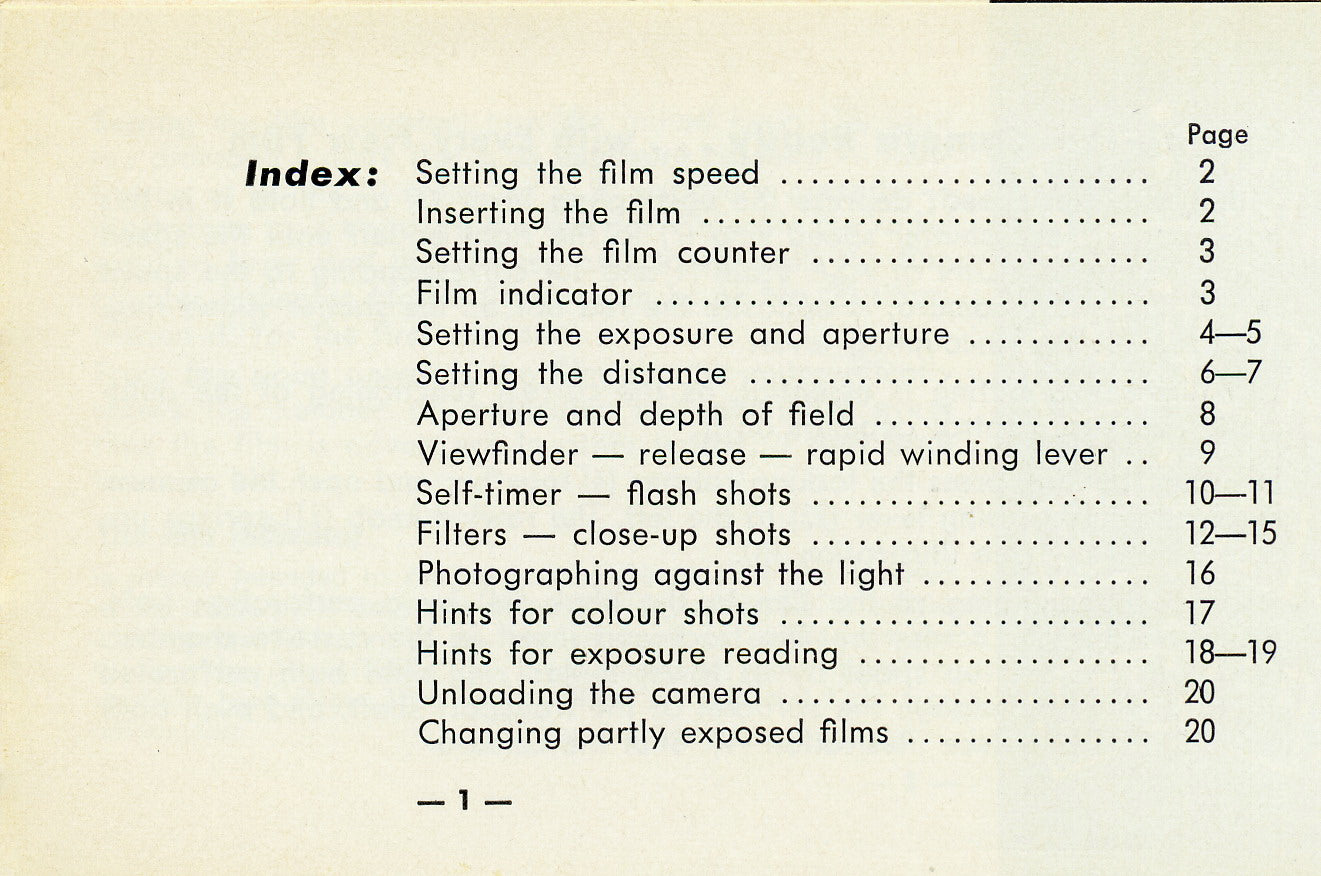Voigtlander Vito CL CLR, Instructions for use. (original).
