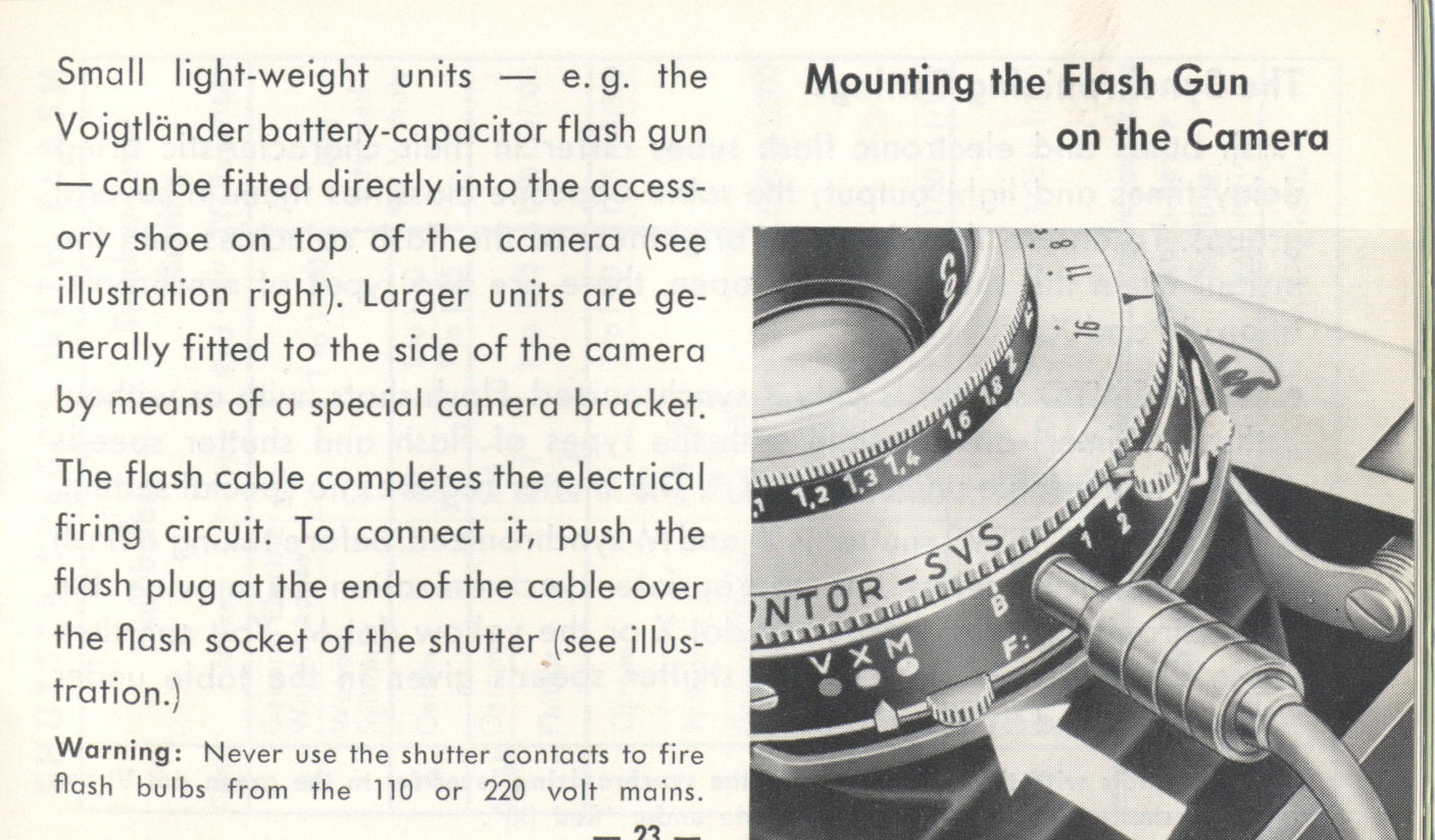 Voigtlander Vito IIa, instructions for use (original).