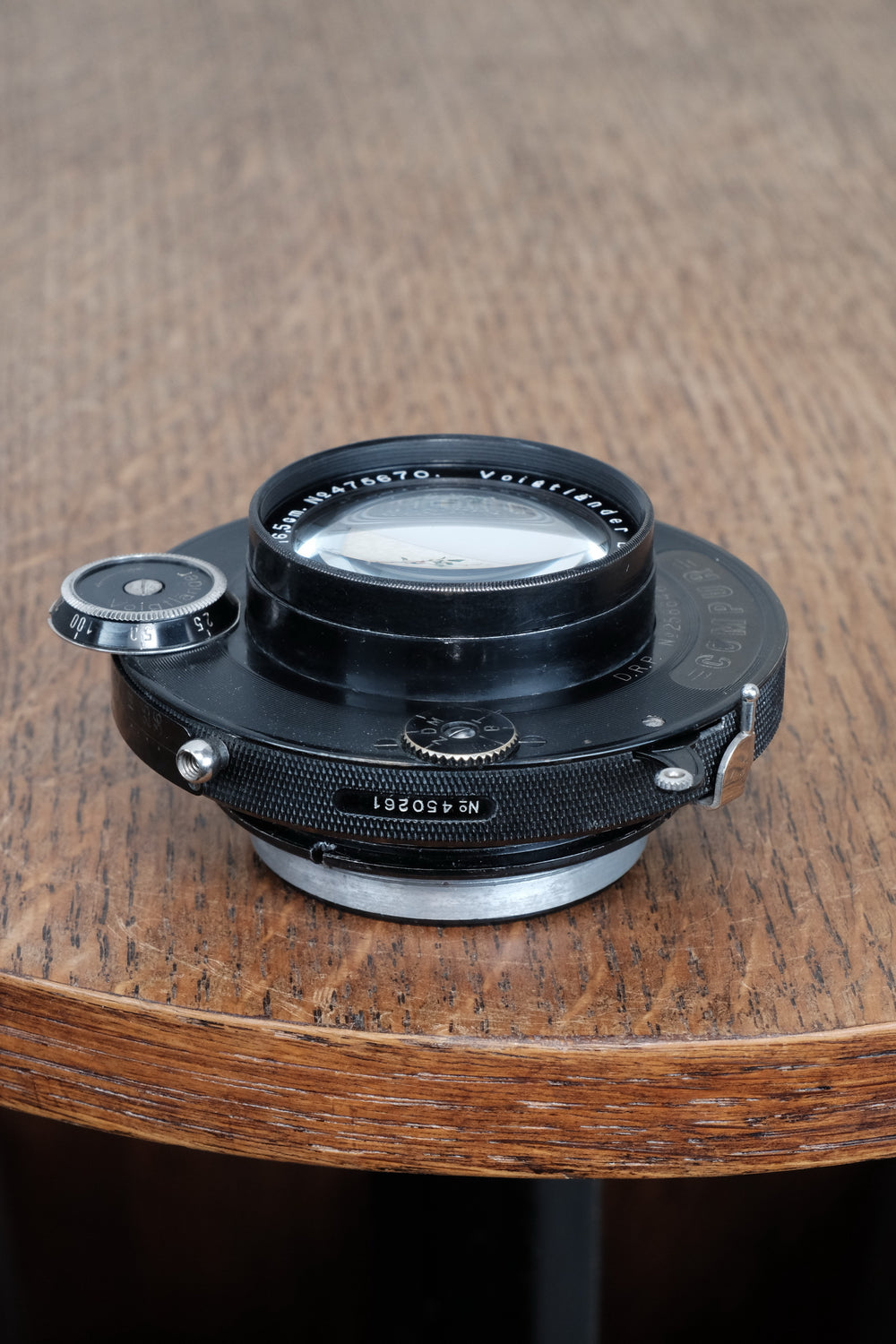 Rare! 1928 Voigtlander 165mm Heliar lens in a freshly Serviced Compur shutter.