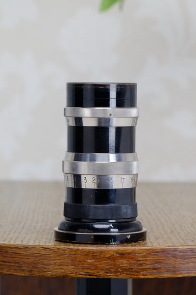 1932 CARL ZEISS Black Lacquer & Nickel 135mm Sonnar lens for Contax I - Carl Zeiss Jena- Petrakla Classic Cameras
