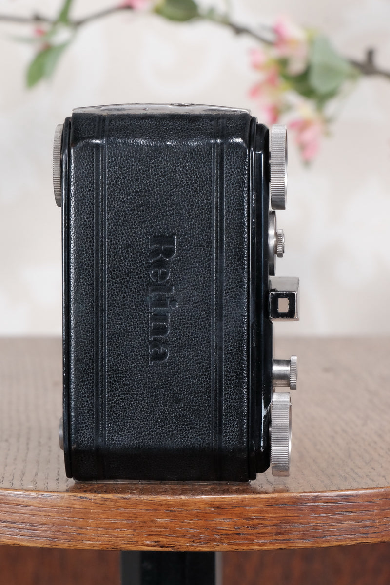 THE ORIGINAL FIRST VERSION, 1934 Black Kodak Retina, model 117, CLA'd, Freshly Serviced! - Kodak- Petrakla Classic Cameras