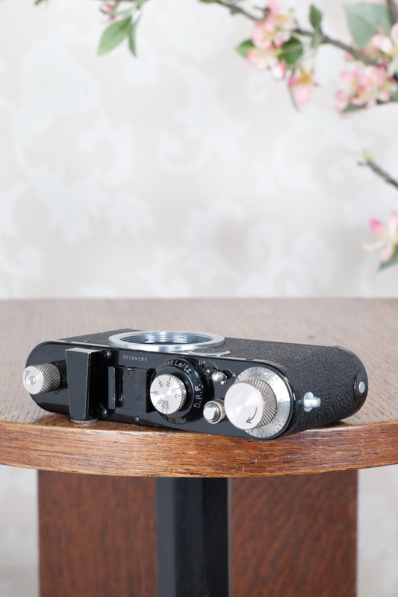 Superb! 1932 Leitz Black Leica I Standard, Freshly Serviced CLA'd! - Leitz- Petrakla Classic Cameras