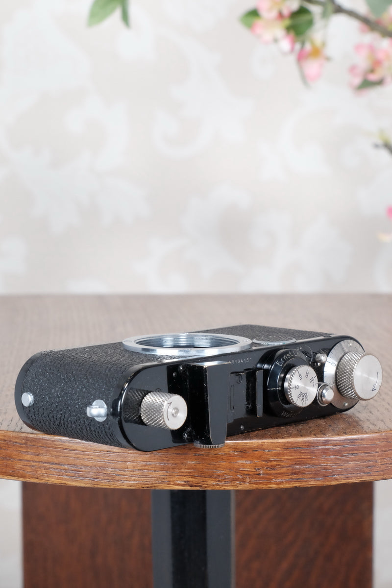 Superb! 1932 Leitz Black Leica I Standard, Freshly Serviced CLA'd! - Leitz- Petrakla Classic Cameras