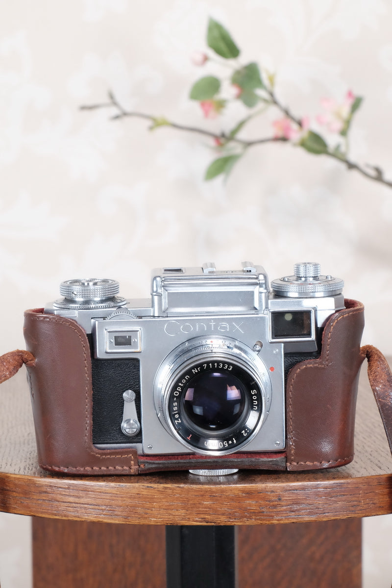 1953 Zeiss Ikon Contax IIIa, with lens and original leather case. CLA'd, Freshly Serviced! - Zeiss-Ikon- Petrakla Classic Cameras