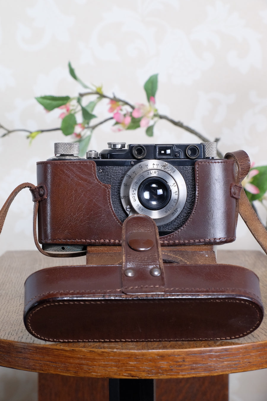 SUPERB! 1935 BLACK LEITZ LEICA II with Nickel Elmar and leather case, Freshly Serviced CLA'd!
