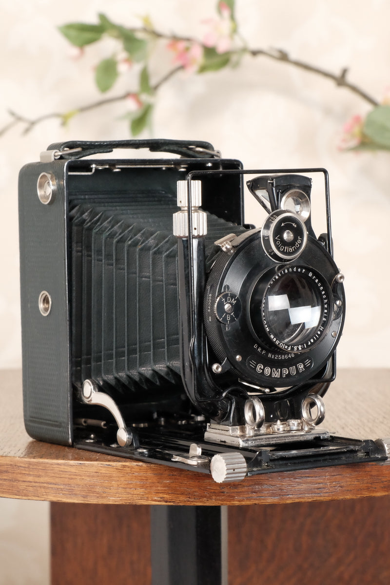 Absolutely Superb! Rare Green (De Luxe) Voigtlander 1932 Bergheil Camera with Heliar lens, Freshly serviced, CLA'd! - Voigtlander- Petrakla Classic Cameras