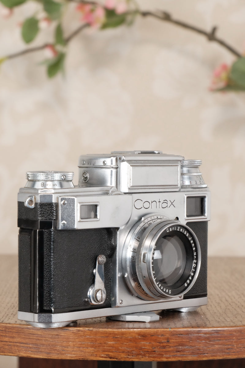 1937 Zeiss Ikon Contax, 35mm coupled rangefinder, with Sonnar lens, CLA'd, Freshly Serviced! - Zeiss-Ikon- Petrakla Classic Cameras