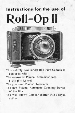 Instructions for use Roll-Op II (original) Rare, Free Shipping! - Plaubel- Petrakla Classic Cameras