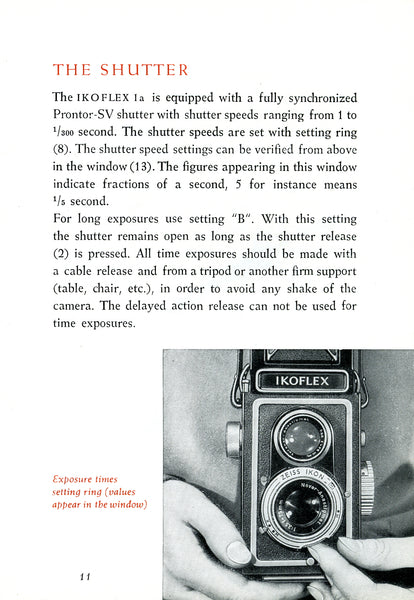 Ikoflex Ia Instruction book (Stuttgart) (Original). Free Shipping! - Zeiss-Ikon- Petrakla Classic Cameras