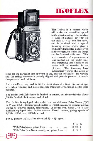 Zeiss-Ikon Ikoflex Ad II (JPG) - Zeiss-Ikon- Petrakla Classic Cameras