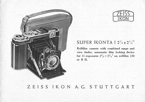 Super Ikonta I 2 1/4 x 2 1/4 manual - Zeiss-Ikon- Petrakla Classic Cameras