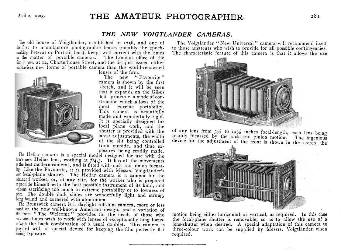 The New Voigtlander cameras (GIF) - Voigtlander- Petrakla Classic Cameras