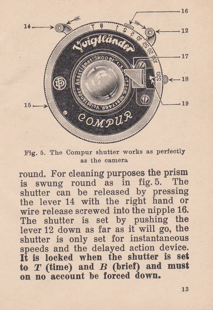 Voigtlander Superb Instruction book (original).