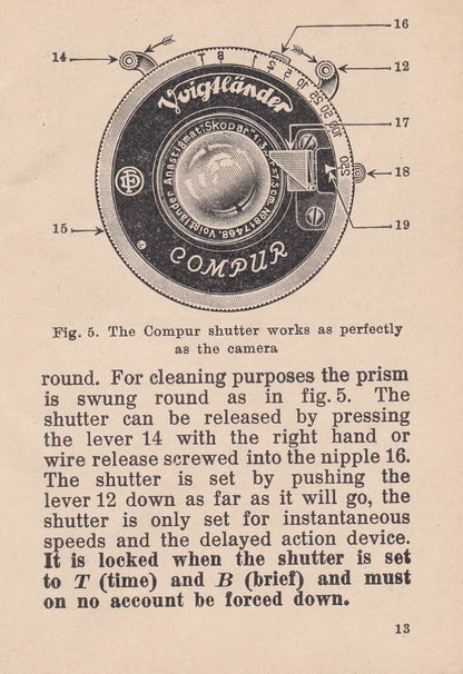 Voigtlander Superb Instruction book (original).