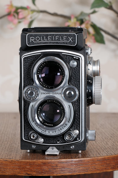 MINT! 1955 Rolleiflex with Synchro-Compur shutter & Coated Tessar lens. Freshly Serviced, CLA’d!