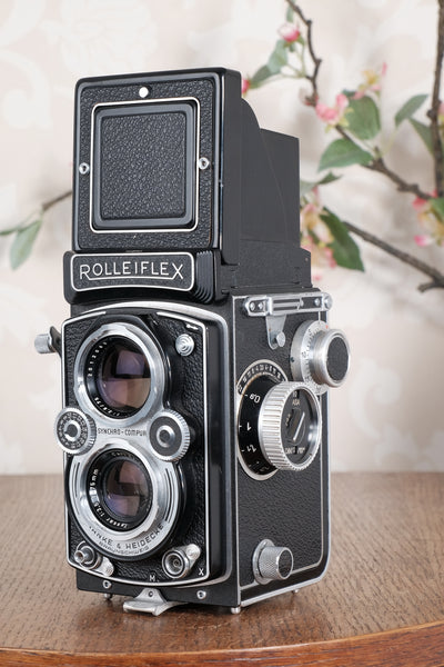 MINT! 1955 Rolleiflex with Synchro-Compur shutter & Coated Tessar lens. Freshly Serviced, CLA’d!