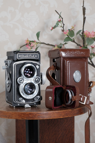 MINT! 1955 Rolleiflex with Synchro-Compur shutter & Coated Tessar lens. Freshly Serviced, CLA’d!