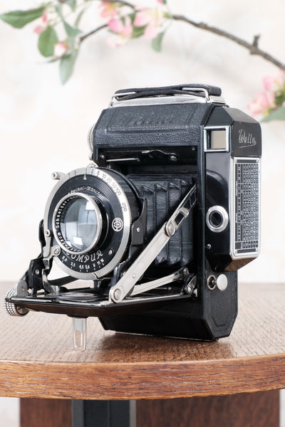 MINT! 1936 Rare Black Welta Weltur 6x4.5 Coupled Rangefinder Camera. Freshly Serviced! CLA'd