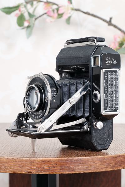 MINT! 1936 Rare Black Welta Weltur 6x4.5 Coupled Rangefinder Camera. Freshly Serviced! CLA'd