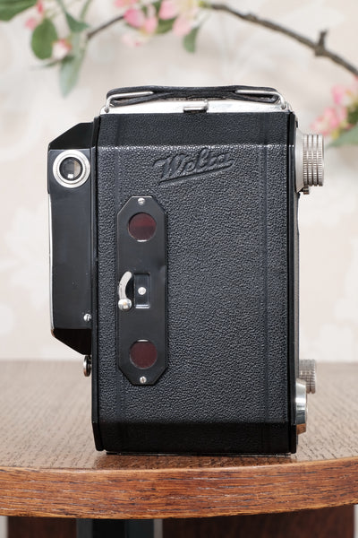 MINT! 1936 Rare Black Welta Weltur 6x4.5 Coupled Rangefinder Camera. Freshly Serviced! CLA'd