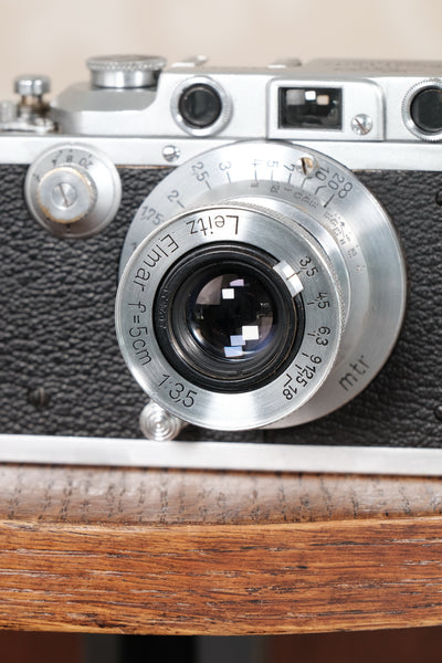 Superb Coated 1938 Leitz Elmar 3.5/50mm Elmar lens.