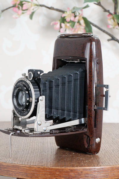 Rare! Mint condition 1934 Ebner 6x9 Brown Bakelite Art Deco Camera. Freshly serviced , CLA‘d