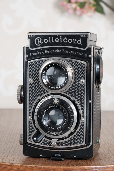 Superb! 1933 Art-Deco Nickel-plated Rolleicord , CLA’d, Freshly Serviced!