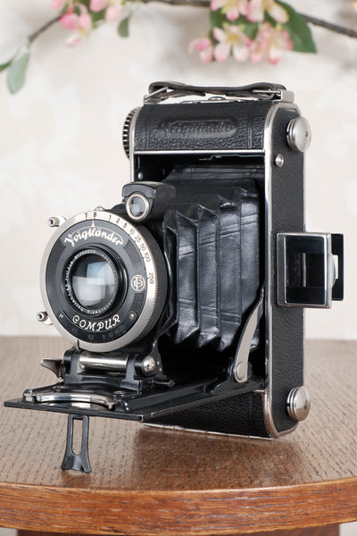 Near Mint! 1934 Voigtlander Inos II 6x9 with Heliar lens and mask, CLA’d, Freshly Serviced!