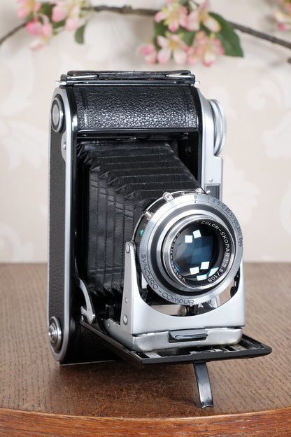 Near Mint! 1952 Voigtlander 6x9 Bessa II with Color-Skopar lens & original leather case. Freshly Serviced, CLA'd.