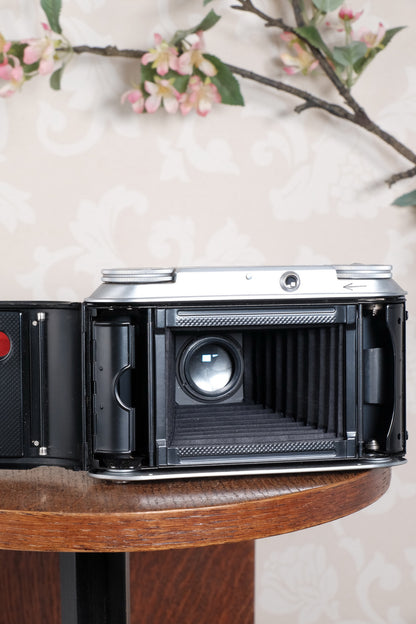 Near Mint! 1952 Voigtlander 6x9 Bessa II with Color-Skopar lens & original leather case. Freshly Serviced, CLA'd.