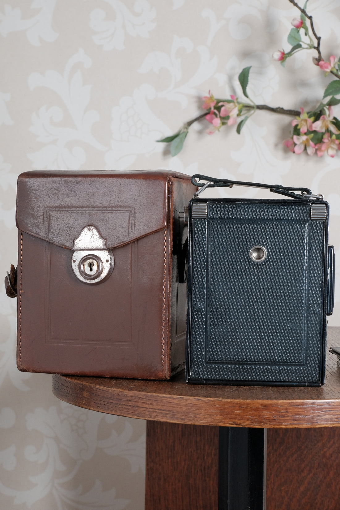 Rare Green Voigtlander 1934 Bergheil (DeLuxe) Camera with 120mm Heliar lens & leather case! Freshly serviced, CLA'd!