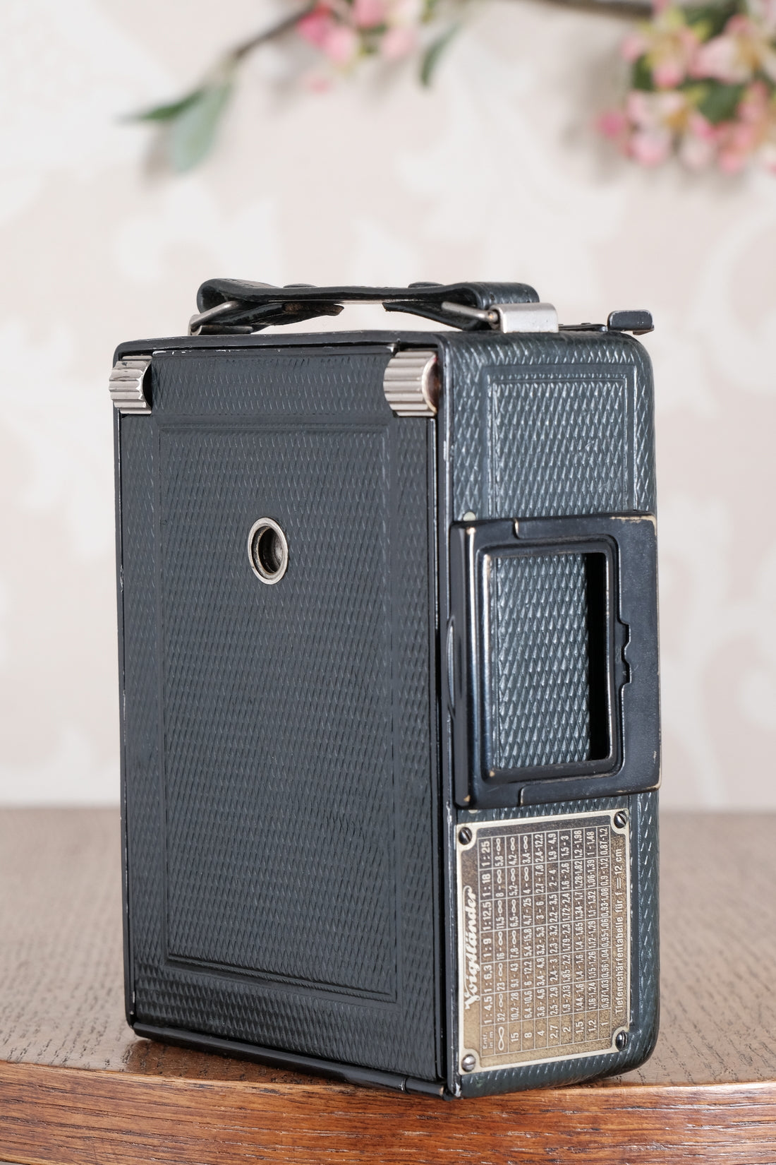 Rare Green Voigtlander 1934 Bergheil (DeLuxe) Camera with 120mm Heliar lens & leather case! Freshly serviced, CLA'd!