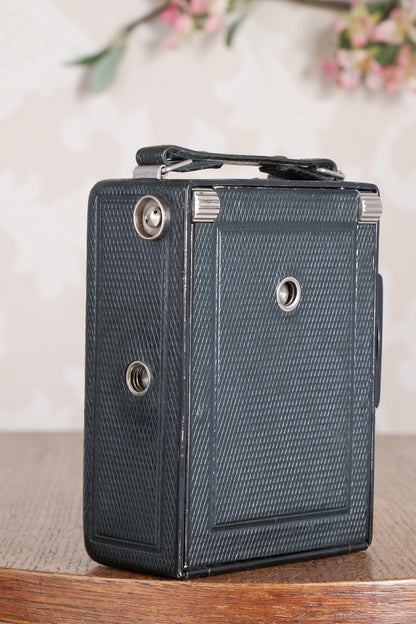 Rare Green Voigtlander 1934 Bergheil (DeLuxe) Camera with 120mm Heliar lens & leather case! Freshly serviced, CLA'd!