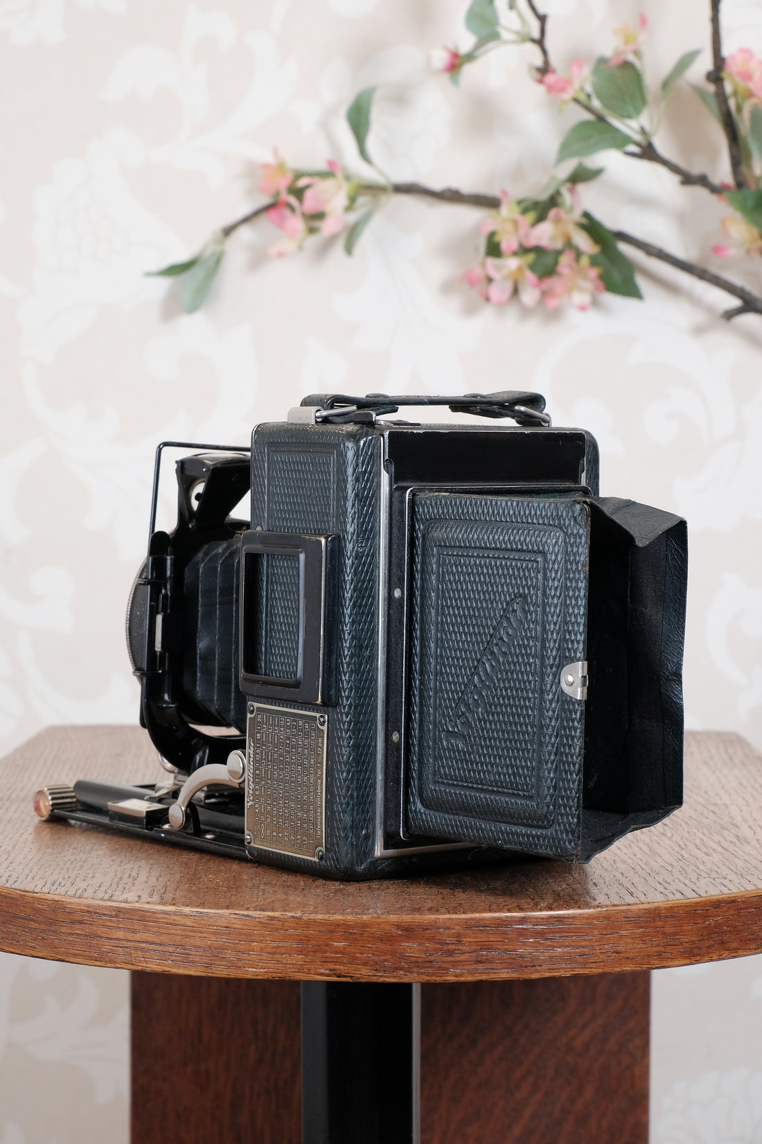 Rare Green Voigtlander 1934 Bergheil (DeLuxe) Camera with 120mm Heliar lens & leather case! Freshly serviced, CLA'd!