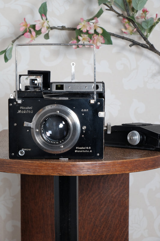 SUPERB! Circa 1933 Plaubel Makina II, 6x9, coupled Rangefinder camera. Freshly Serviced, CLA'd.