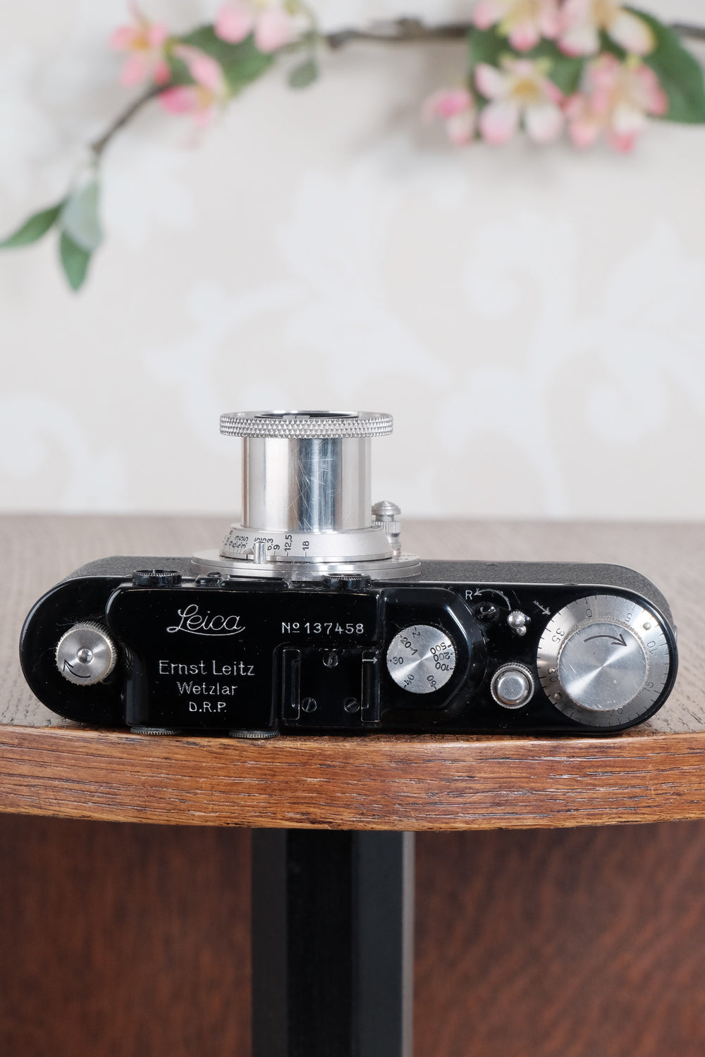 Superb! 1934 BLACK LEITZ LEICA II with nickel fittings & nickel Elmar lens.  Freshly Serviced CLA'd!