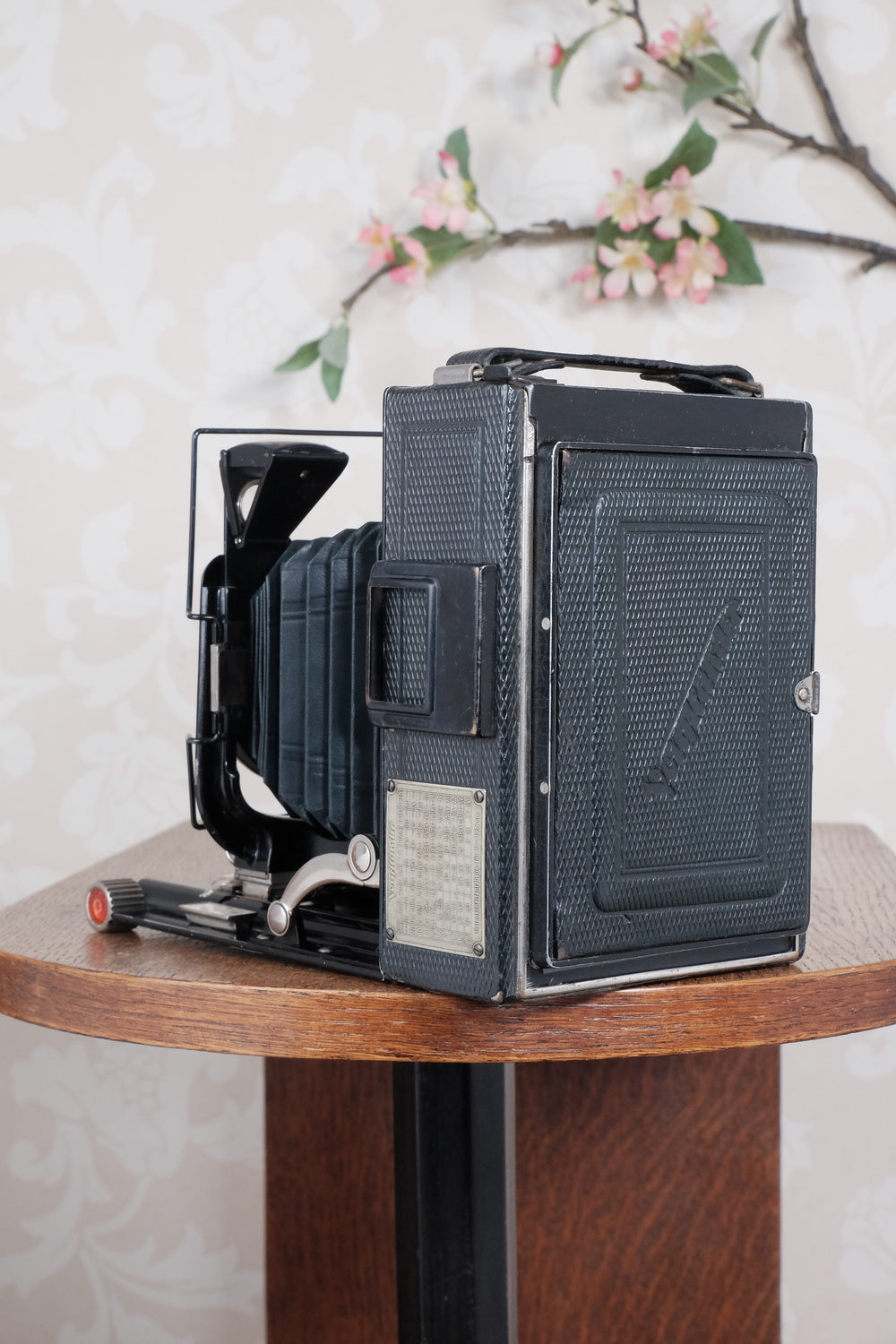 Rare Green Voigtlander 1934 Bergheil (DeLuxe) Camera with Heliar lens and roll-film back. Freshly serviced, CLA'd!