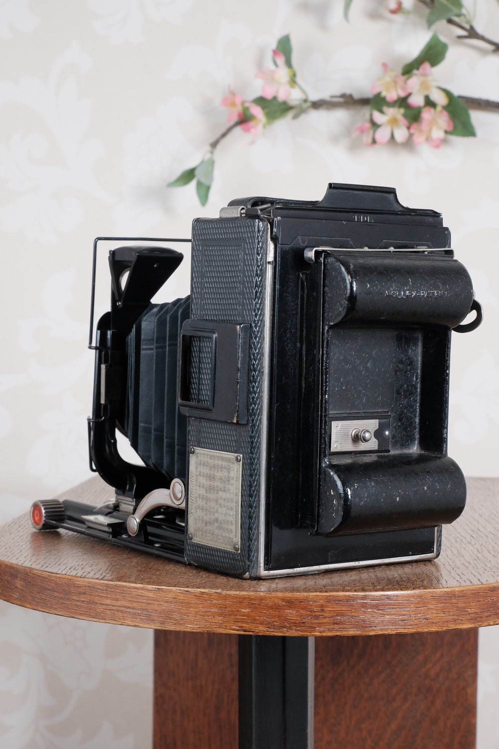 Rare Green Voigtlander 1934 Bergheil (DeLuxe) Camera with Heliar lens and roll-film back. Freshly serviced, CLA'd!