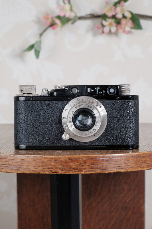 Near mint! 1933 BLACK LEITZ LEICA II with Nickel Elmar lens.  Freshly Serviced CLA'd!