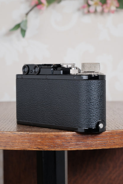 Near mint! 1933 BLACK LEITZ LEICA II with Nickel Elmar lens.  Freshly Serviced CLA'd! - Leitz- Petrakla Classic Cameras
