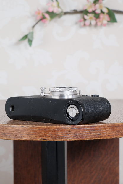 Near mint! 1933 BLACK LEITZ LEICA II with Nickel Elmar lens.  Freshly Serviced CLA'd! - Leitz- Petrakla Classic Cameras