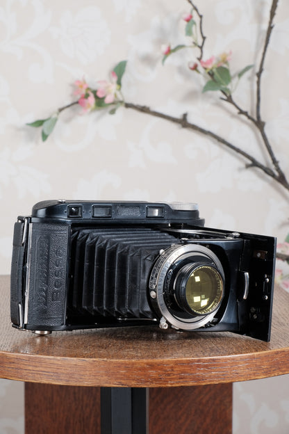 Near Mint! 1936 Voigtlander 6x9 Black Bessa rangefinder with Heliar lens! Freshly Serviced, CLA'd. - Voigtlander- Petrakla Classic Cameras