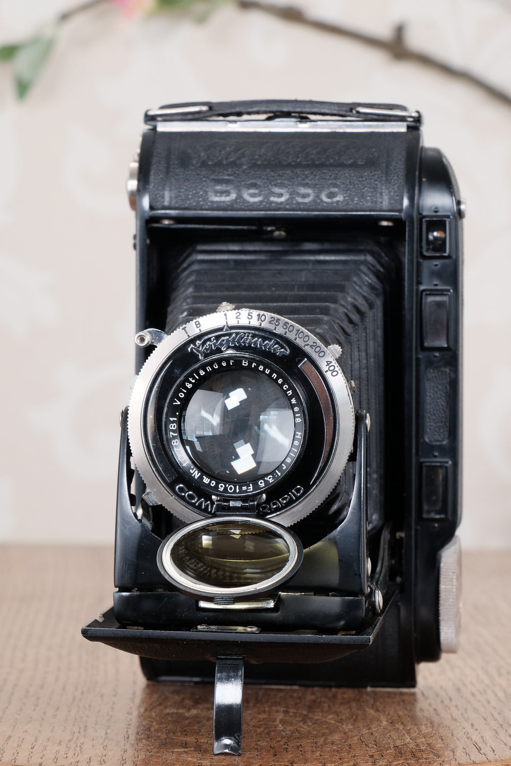 Near Mint! 1936 Voigtlander 6x9 Black Bessa rangefinder with Heliar lens! Freshly Serviced, CLA'd. - Voigtlander- Petrakla Classic Cameras