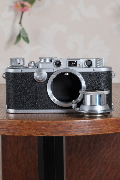 Superb! 1939 LEITZ LEICA IIIa with Elmar lens, case and spool. Freshly Serviced CLA'd! - Leitz- Petrakla Classic Cameras