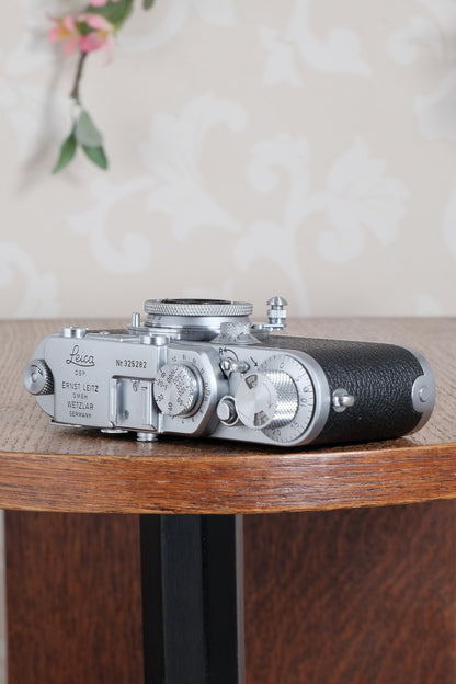 Superb! 1939 LEITZ LEICA IIIa with Elmar lens, case and spool. Freshly Serviced CLA'd! - Leitz- Petrakla Classic Cameras