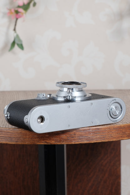 Superb! 1939 LEITZ LEICA IIIa with Elmar lens, case and spool. Freshly Serviced CLA'd! - Leitz- Petrakla Classic Cameras